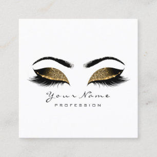 Makeup Artist Eyebrow Eye Lash White Glitzer Wax Quadratische Visitenkarte
