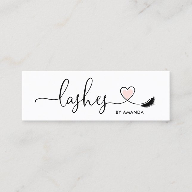 Makeup Artist Eyebrow Eyes Lashes Herz Mini Visitenkarte (Vorderseite)