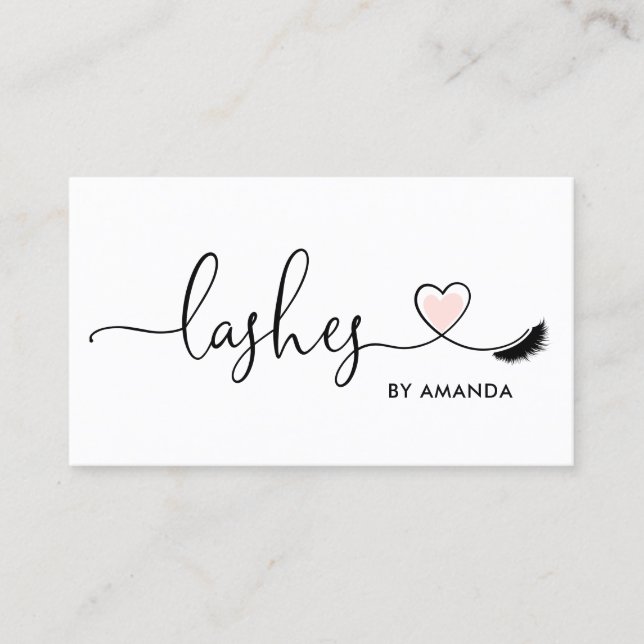 Makeup Artist Eyebrow Eyes Lashes Herz Visitenkarte (Vorderseite)
