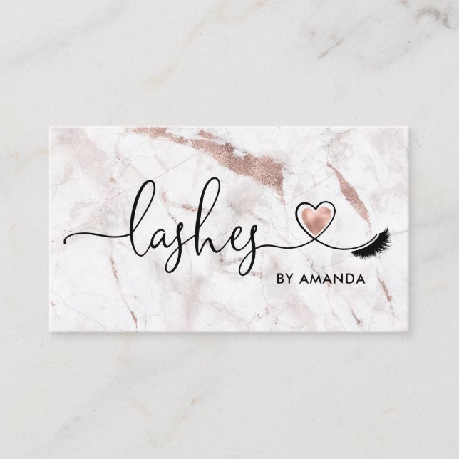 Makeup Artist Eyebrow Eyes Lashes Herz Visitenkarte (Vorderseite)