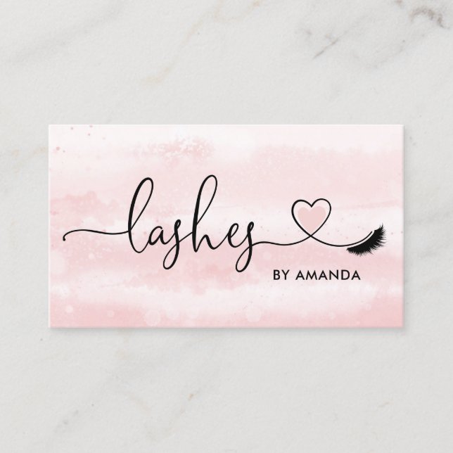 Makeup Artist Eyebrow Eyes Lashes Herz Visitenkarte (Vorderseite)