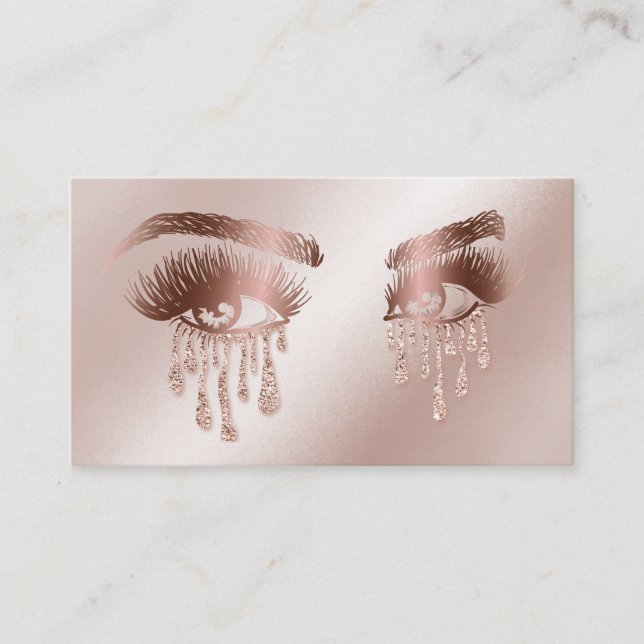 Makeup Artist Eyebrow Eyes Lashes Rose Gold Visitenkarte (Vorderseite)
