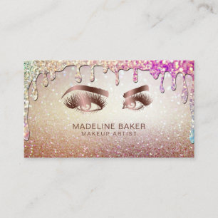 Makeup Artist Eyebrow Eyes Lashes Rose Gold Visitenkarte