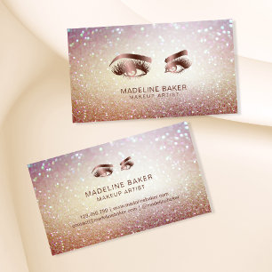 Makeup Artist Eyebrow Eyes Lashes Rose Gold Visitenkarte