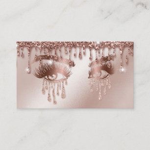 Makeup Artist Eyebrow Eyes Lashes Rose Gold Visitenkarte