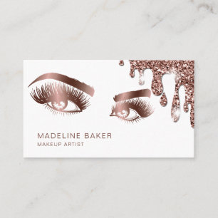 Makeup Artist Eyebrow Eyes Lashes Rose Gold Visitenkarte