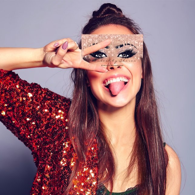 Makeup Artist Eyebrow Lash Glitzer Tropfen Spark O Visitenkarte (Makeup Artist Eyebrow Lash Glitter Drip Spark Ombr Business Card)