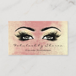 Makeup Artist Eyebrow Lashes Peach Gold Visitenkarte