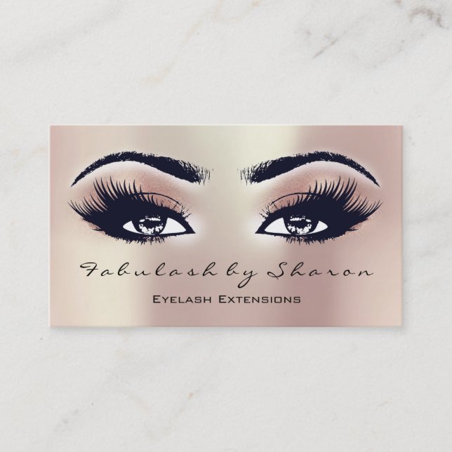 Makeup Artist Eyebrow Lashes Pink Peach Visitenkarte (Vorderseite)