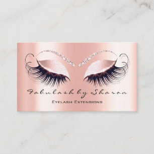 Makeup Artist Eyebrow Lashes Rose Coral Visitenkarte