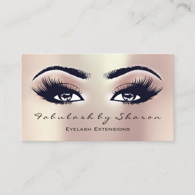 Makeup Artist Eyebrow Lashes Rose Pearl Visitenkarte (Vorderseite)