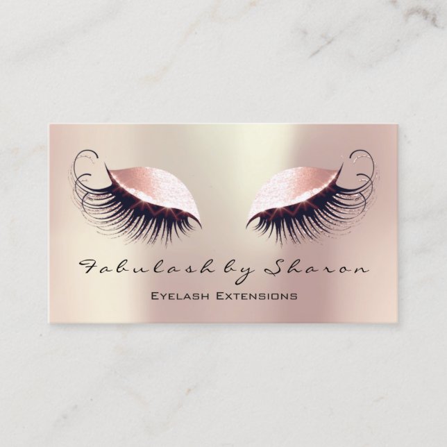 Makeup Artist Eyebrow Lashes Rose Social Visitenkarte (Vorderseite)