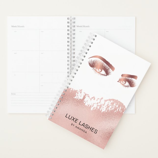 Makeup artist Eyebrows Lashes Glitzer Rose Gold Planer (Anzeige)