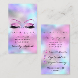 Makeup Artist Eyebrows Lashes Ombre Pinky Glitzer Visitenkarte