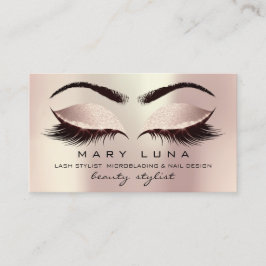 Makeup Artist Eyebrows Lashes Pink Blush Social Visitenkarte
