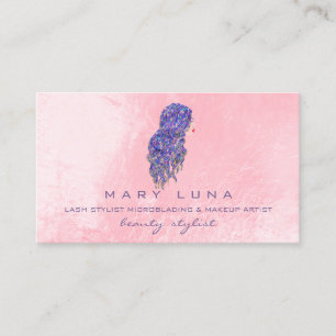 Makeup Artist Eyebrows Lashes Pink Friseur Visitenkarte