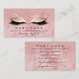 Makeup Artist Eyebrows Lashes Pink Glitzer Visitenkarte
