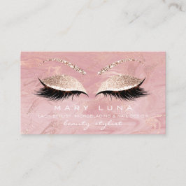Makeup Artist Eyebrows Lashes Pink Glitzer Visitenkarte