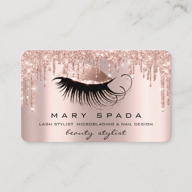 Makeup Artist Eyebrows Lashes Pink Rose Brows Visitenkarte (Vorderseite)