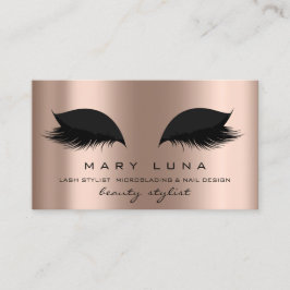 Makeup Artist Eyebrows Lashes Rose Gold Black Visitenkarte