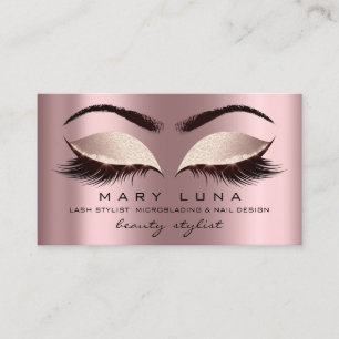 Makeup Artist Eyebrows Lashes Spark Rose Social Visitenkarte