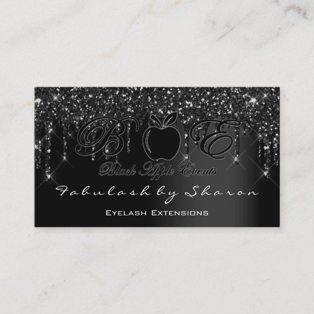 Makeup Artist Eyelash Black Tropfen Berufliches Lo Visitenkarte (Vorderseite)