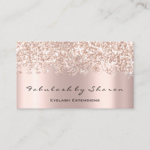 Makeup Artist Eyelash Event Glitzer Tropfen Rose Visitenkarte