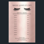 Makeup Artist Eyelash Extensions, Flyer<br><div class="desc">Maskenbildner-Kosmetiker- Eyelash Extensions-Flyer-Preisliste in Rose-Goldfarben. Über " weiteres personalisieren" können Sie Schriftart,  Farbe,  Position etc. auswählen und verändern. Bei diesem Produkt werden keine Goldpartikel / Glitzer verwendet,  Rose-Gold ist nur der Farbton.</div>