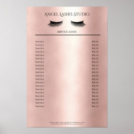 Makeup Artist Eyelash Extensions Preisliste Poster