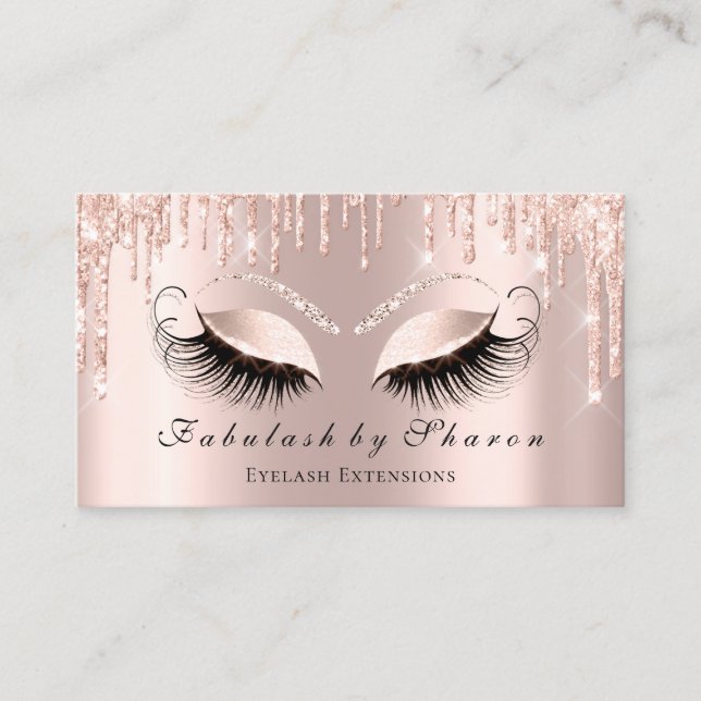 Makeup Artist Eyelash Funkelnd Eyes Glitzer Tropfe Visitenkarte (Vorderseite)
