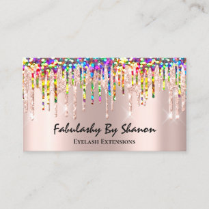 Makeup Artist Eyelash Glitzer Tropfen Regenbogen Visitenkarte
