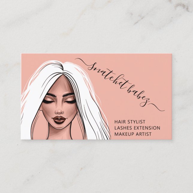 Makeup Artist Eyelash Hair Brows Lips QR Logo Skin Visitenkarte (Vorderseite)