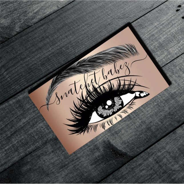 Makeup Artist Eyelash Hair Brows QR Code Rose Visitenkarte (Makeup Artist Eyelash Hair Brows QR Code Rose Business Card)