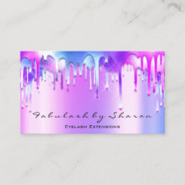 Makeup Artist Eyelash Holograph Tropfens Blue Pink Visitenkarte