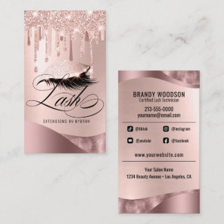 Makeup Artist Eyelash Lashes Glitzer Beauty Salon  Visitenkarte