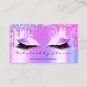 Makeup Artist Eyelash Lashes Glitzer Tropfen Pink Visitenkarte