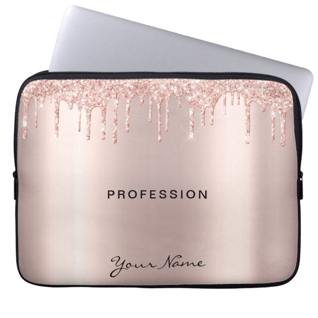 Makeup Artist Eyelash Lashes Glitzer Tropfen Rose Laptopschutzhülle (Vorderseite)