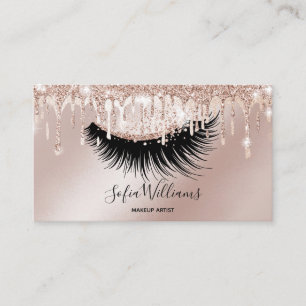 Makeup Artist Eyelash Lashes Glitzer Tropfen Rose Visitenkarte