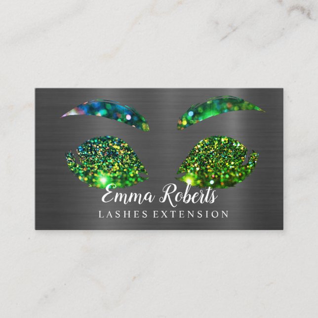 Makeup Artist Eyelash Lashes Glitzer Tropfen Rose Visitenkarte (Vorderseite)