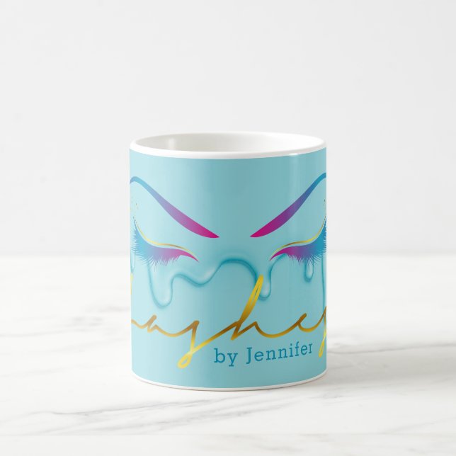 Makeup Artist Eyelash Lashes Paint Tropfen Aquamar Kaffeetasse (Mittel)