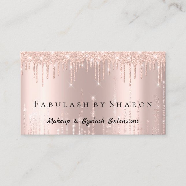 Makeup Artist Eyelash Lashes Rose Tropfen Lux Visitenkarte (Vorderseite)