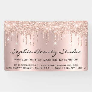 Makeup Artist Eyelash Rose Gold Tropfen Werbeaktio Banner