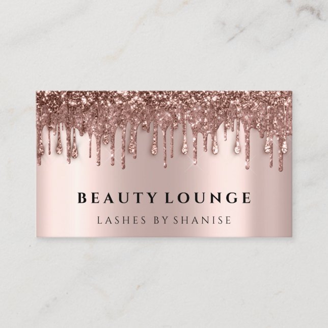 Makeup Artist Eyelash Rose Tropfens Haarnails Terminkarte (Vorderseite)