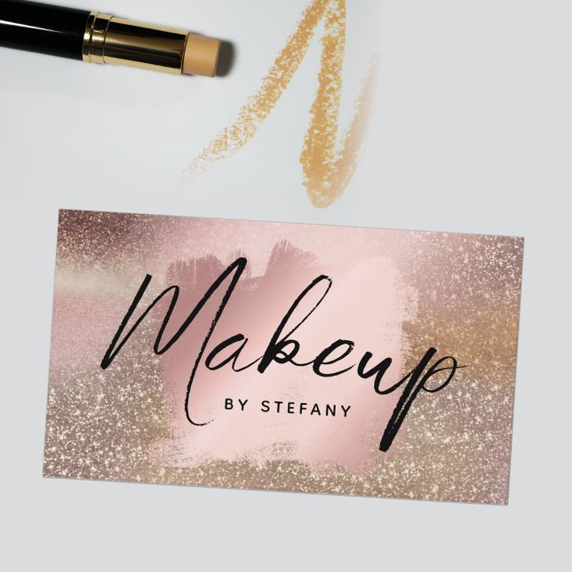 Makeup Artist Eyeliner Lettering Pastel Glam Visitenkarte (Von Creator hochgeladen)