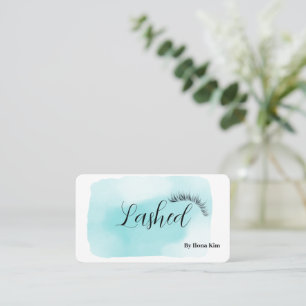 Makeup Artist Eyes Lashes Blush blue Wasserfarbe Visitenkarte