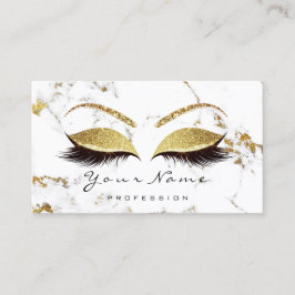 Makeup Artist Eyes Lashes Glitzer Gold Marmor Visitenkarte