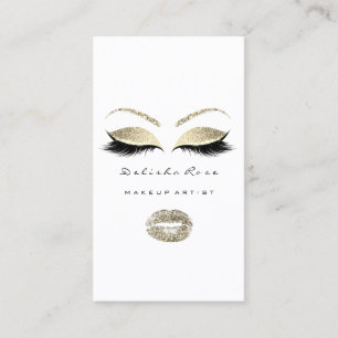 Makeup Artist Eyes Lashes Glitzer Gold Visitenkarte