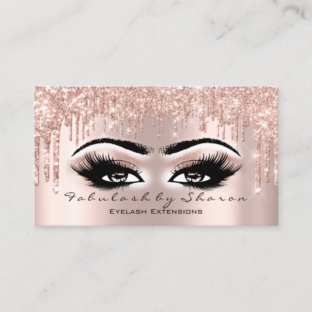Makeup Artist Eyes Lashes Glitzer Tropfen Blush Sp Visitenkarte (Vorderseite)