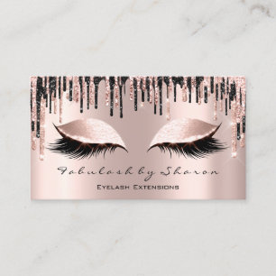 Makeup Artist Eyes Lashes Glitzer Tropfen Rose Bla Visitenkarte