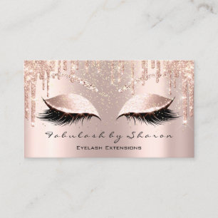 Makeup Artist Eyes Lashes Glitzer Tropfen Rose Bro Visitenkarte